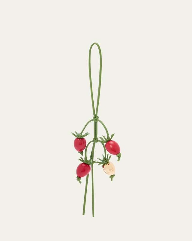 Tomato Branch Charm in Resin and Leather